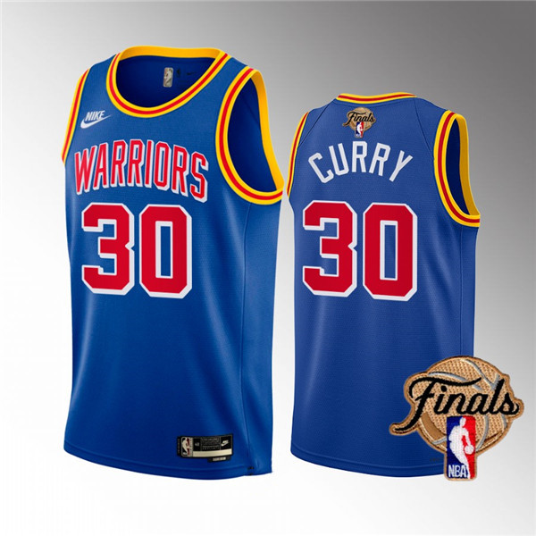 Men's Golden State Warriors #30 Stephen Curry 2022 Royal NBA Finals Stitched Jersey Men's Golden State Warriors #30 Stephen Curry 2022 Royal NBA Finals Stitched Jersey